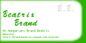 beatrix brand business card